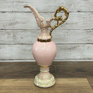 Vintage Golden Pink/Gold Porcelain Ewer Pitcher Greek Revival